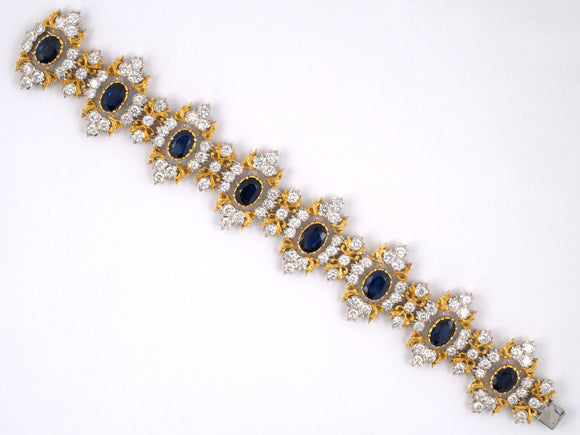 72522 - SOLD - Circa 1980 Buccellati Gold Sapphire Diamond Bracelet
