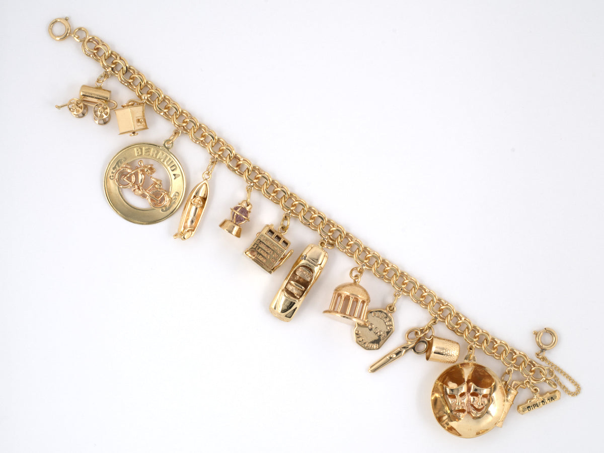 73599 - Circa 1960s Gold Assorted Mexican Charm Bracelet – Durland Co