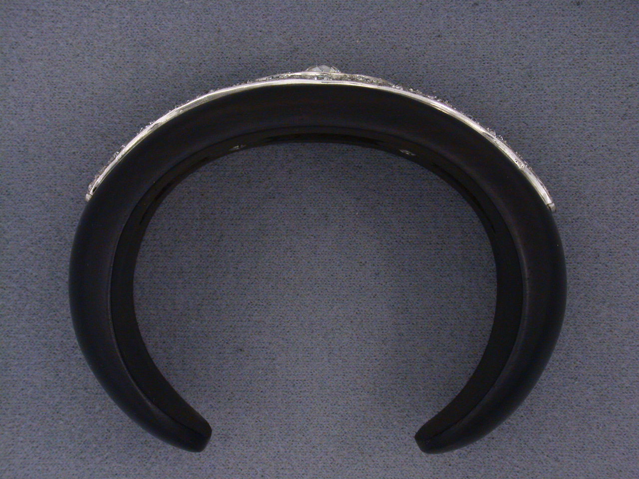 72708 - Art Deco Platinum Diamond Wood Bangle Bracelet