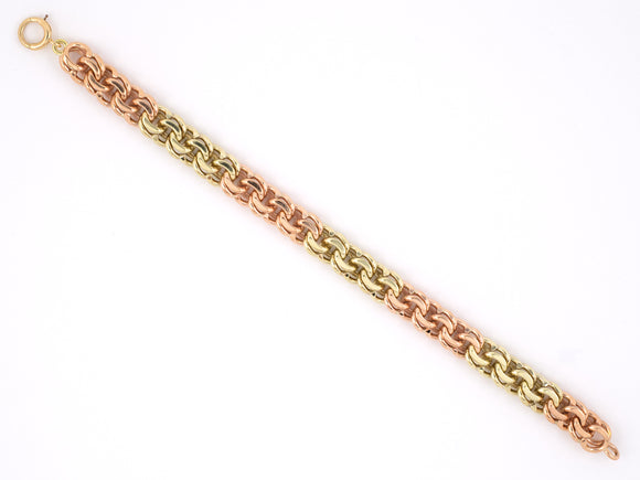 72803 - SOLD - Retro Gold Curb Link Bracelet