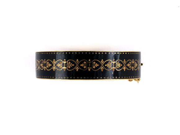 72898 - Victorian Gold Enamel Bangle Bracelet