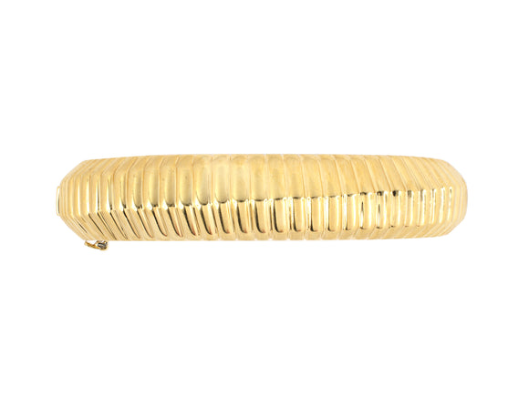 72909 - SOLD - Circa 1998 Tiffany Gold Corrugated Bangle Bracelet