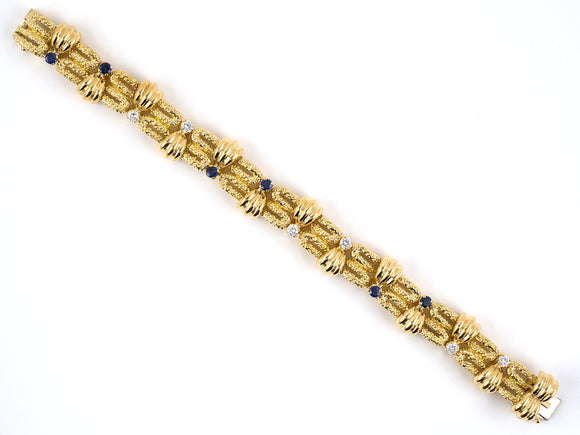73036 - Circa 1969 Tiffany Gold Diamond Sapphire Bracelet