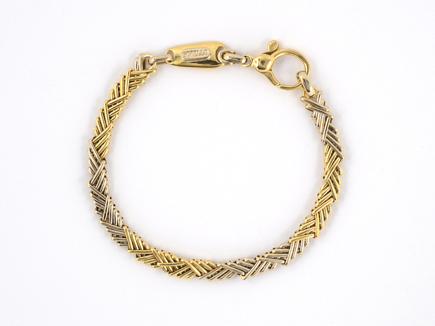 73040 - SOLD - Gorello Gold Criss Cross Bracelet