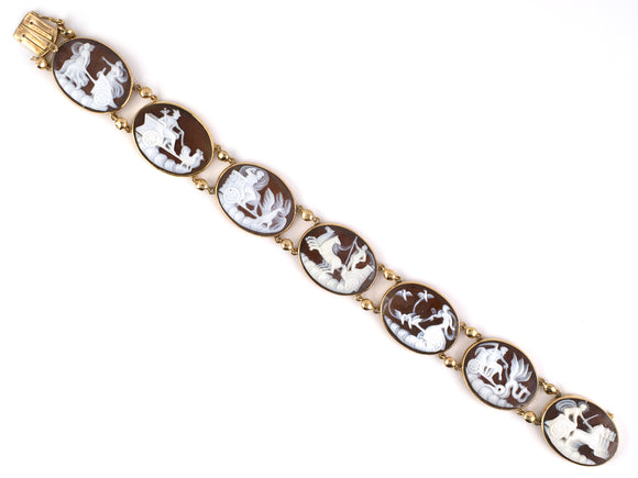 73099 - SOLD - Victorian Gold Shell Cameo Bracelet