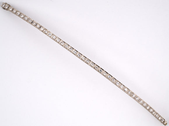 73262 - Art Deco Platinum Diamond Block Bracelet