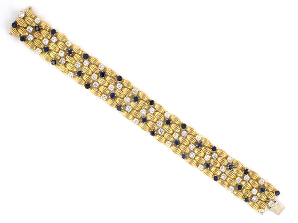 73292 - Italy Gold Sapphire Diamond Bracelet