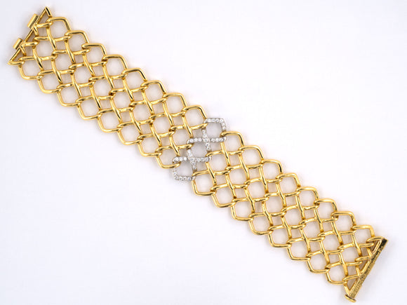 73301 - SOLD - Circa 1980 Tiffany Paloma Picasso Platinum Gold Diamond Bracelet
