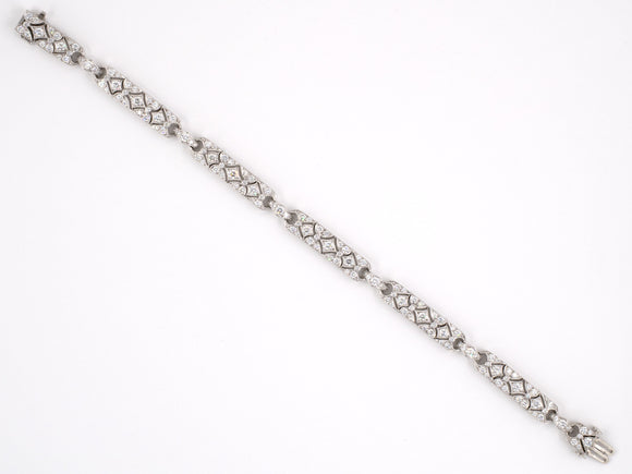 73305 - Art Deco Circa 2005 Tiffany Legacy Platinum Diamond Bracelet