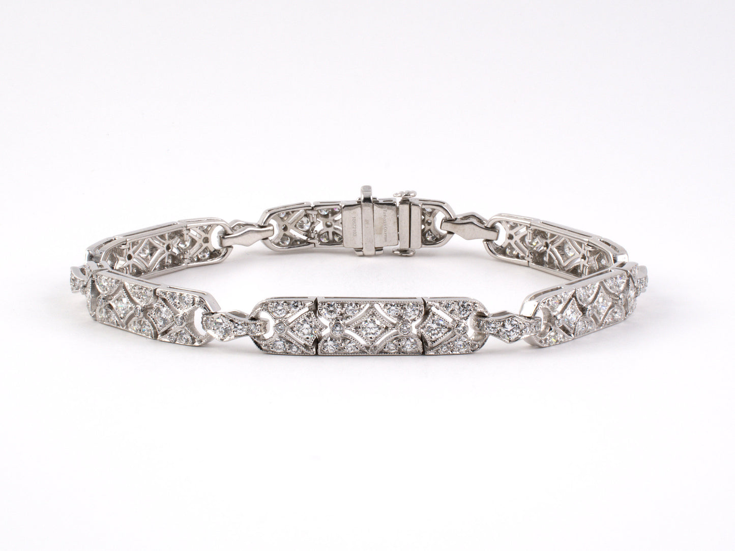 73305 - Art Deco Circa 2005 Tiffany Legacy Platinum Diamond Bracelet