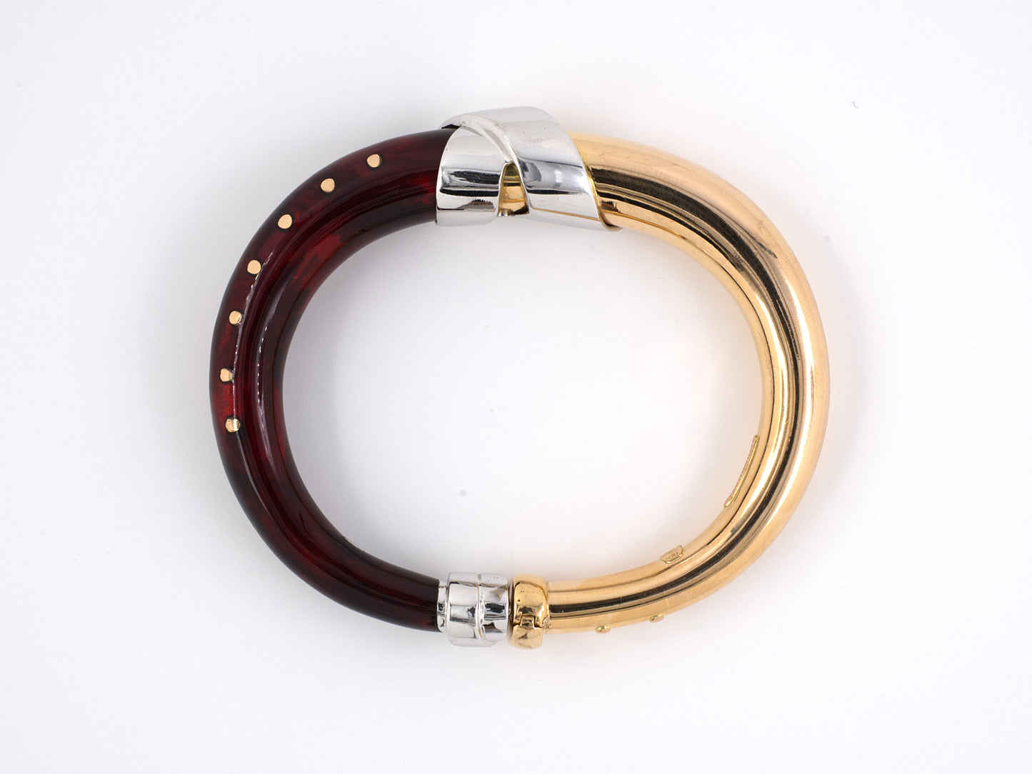73311 - La Nouvelle Bague Gold Sterling Silver Enamel Dot Tube Bangle Bracelet