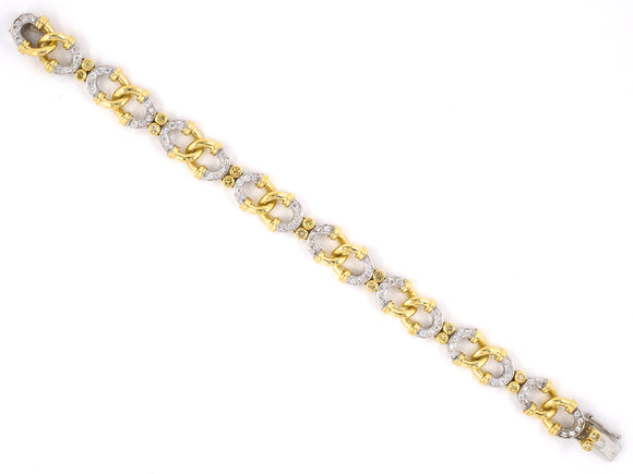73324 - SOLD - Gold GIA Diamond Oval Link Bracelet
