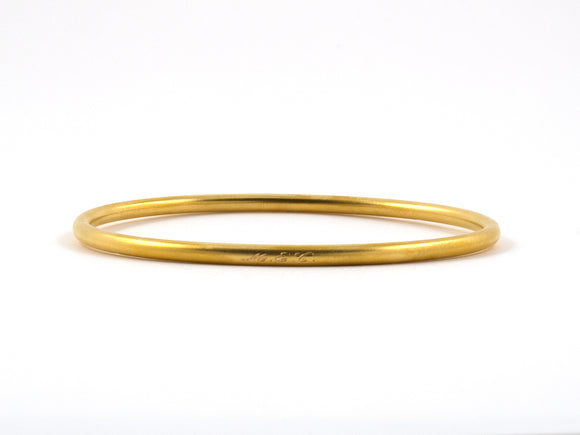 73379 - SOLD - Victorian Circa 1900 Gold Tube Bangle Baby Bracelet