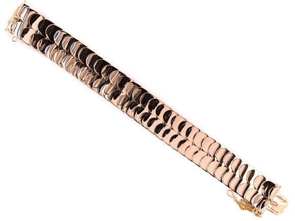73469 - Retro Gold Scalloped Link Bracelet