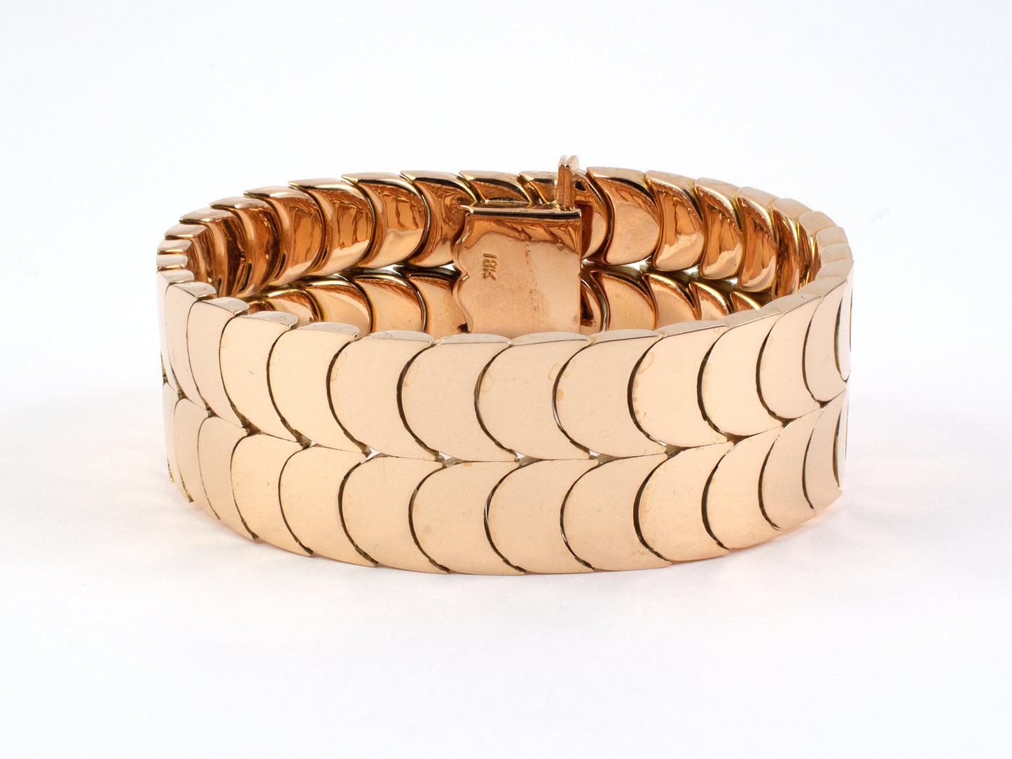 73469 - Retro Gold Scalloped Link Bracelet