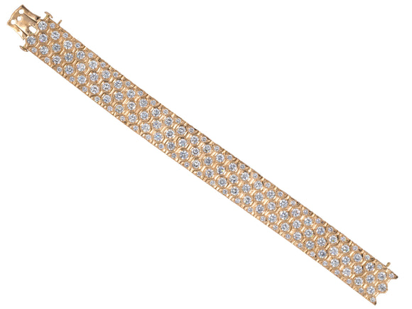 73498 - Gold Diamond Honeycomb Bracelet