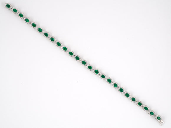 73553 - Gold Emerald Diamond Bracelet