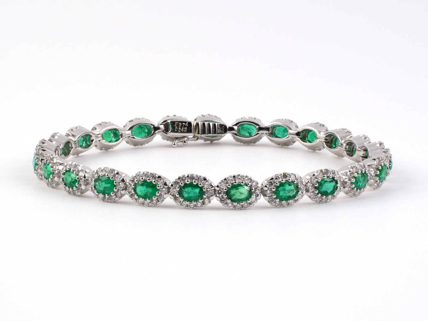 73553 - Gold Emerald Diamond Bracelet