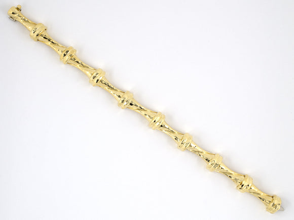 73592 - SOLD - Dunay Gold Link Hammered Bracelet
