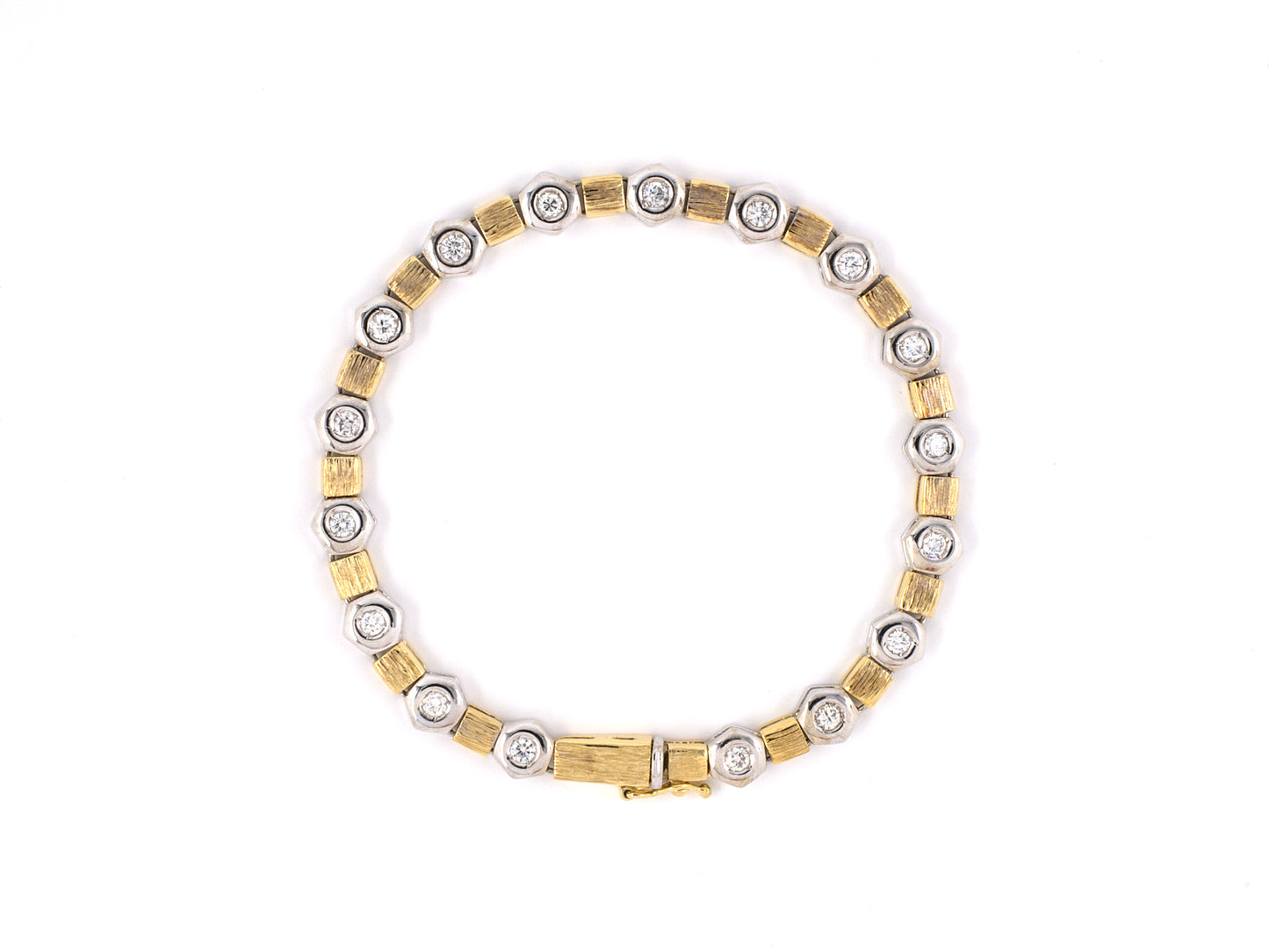73630 - Gold Diamond Bar Link Bracelet