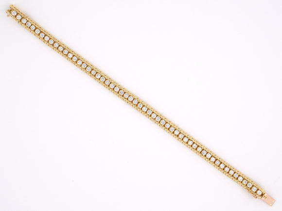 73660 - SOLD - Circa 1967 Oscar Heyman Gold Diamond Straight Line Bracelet