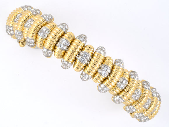 73668 - Webb Gold Platinum Diamond Alternating Link Bracelet