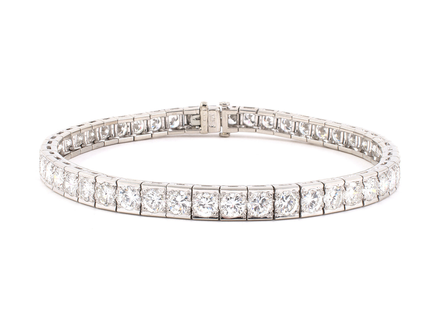 73697 - Circa 1960 Platinum Diamond Straight Line Bracelet
