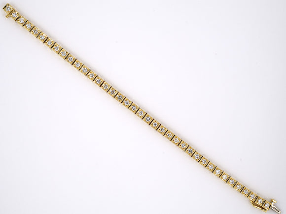 73704 - SOLD - Gold Diamond Straight Line Bracelet