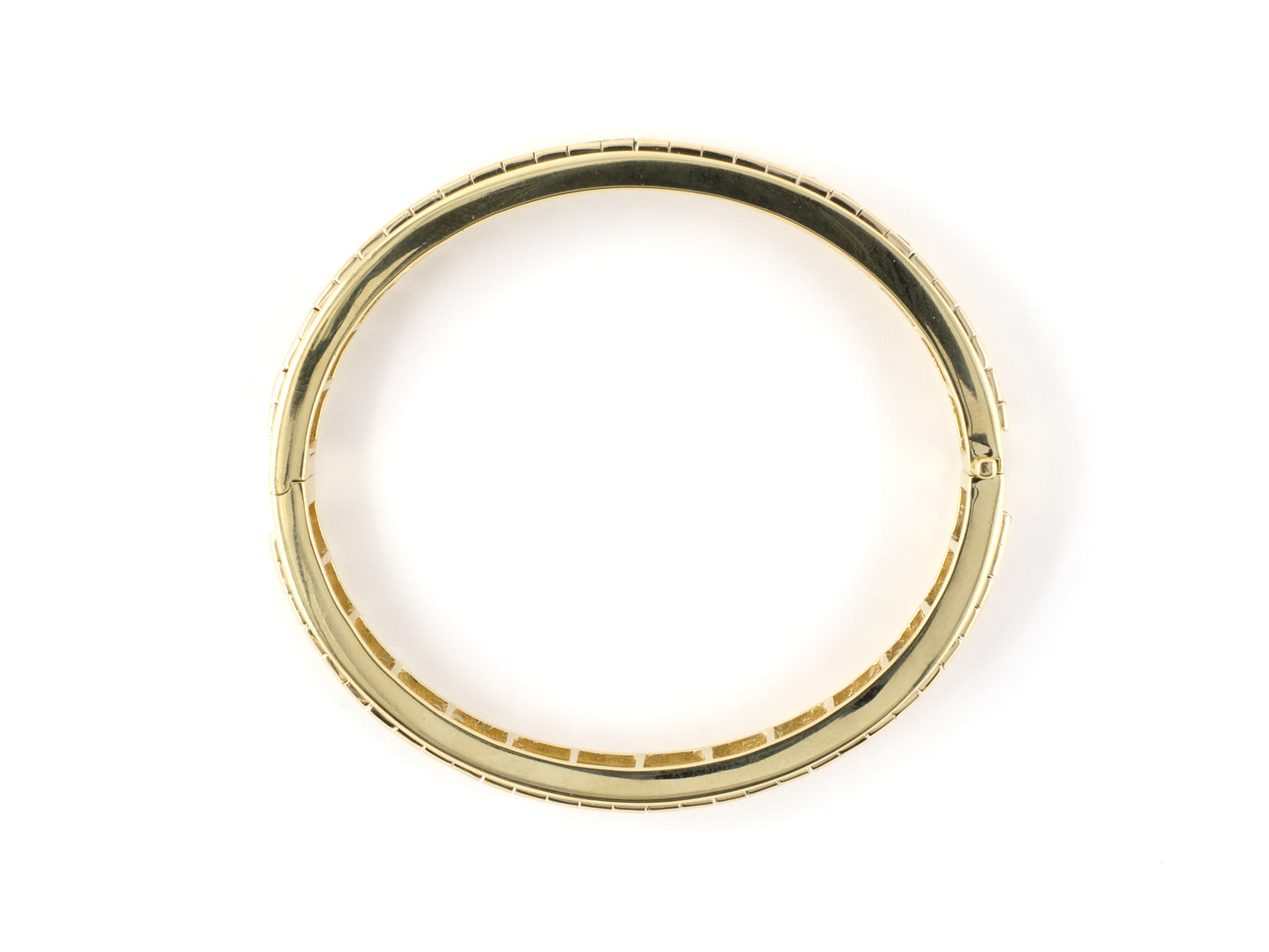 73751 - Gold Diamond Emerald Ruby Sapphire Channel Set Bangle Bracelet