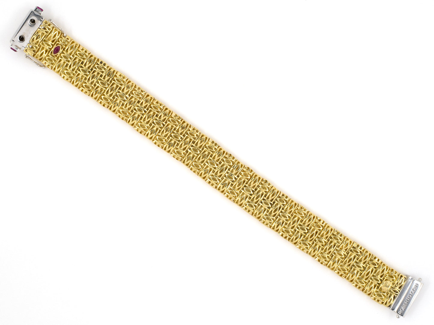 73805 - SOLD - Roberto Coin Gold Diamond Ruby Bracelet