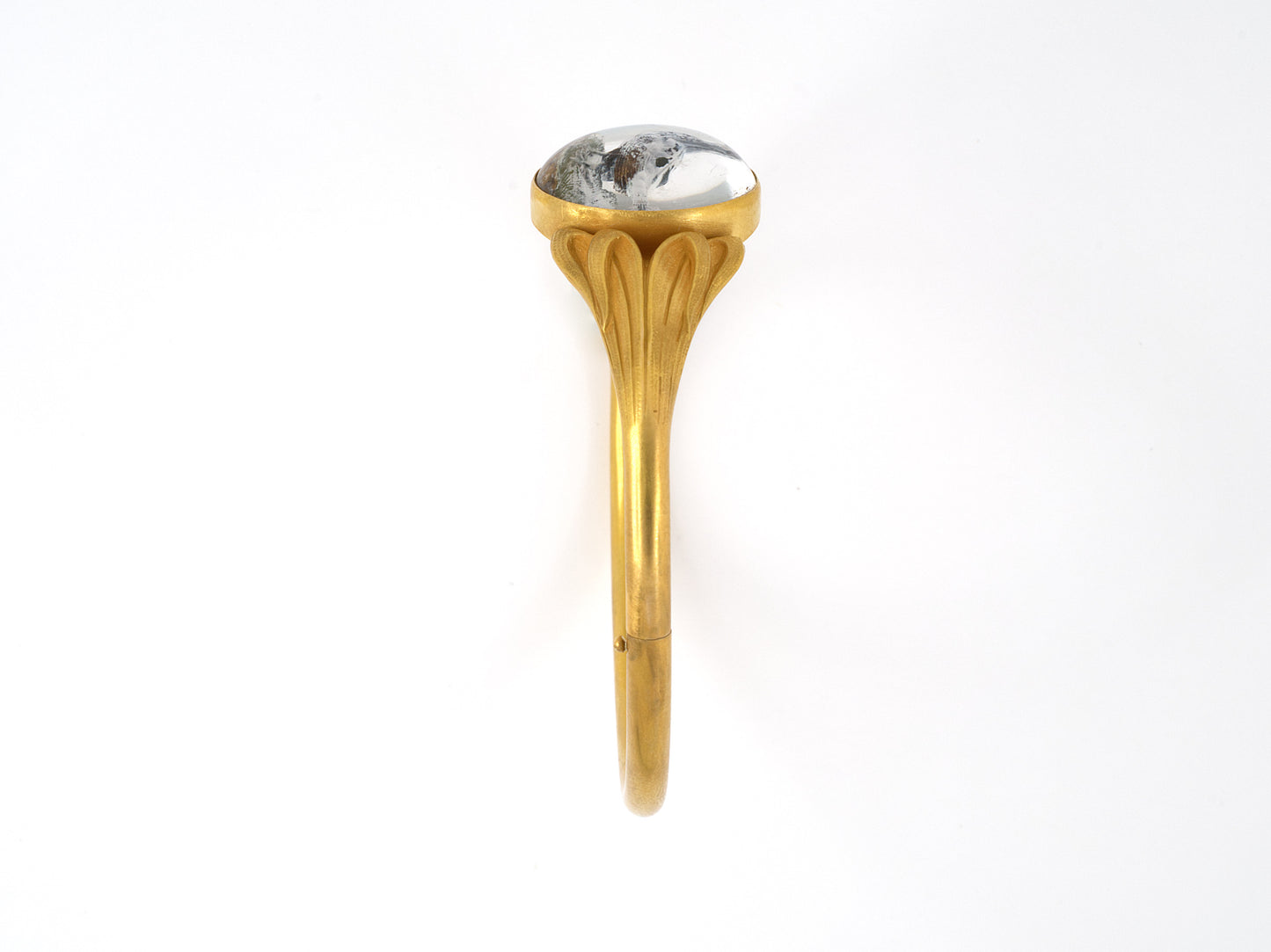 73815 - Art Nouveau English Gold Crystal Bird Bangle Bracelet