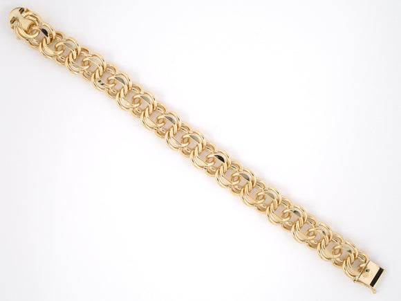 73820 - Gold Double Spiral Curb Link Bracelet