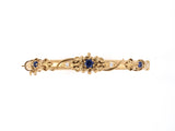 73833 - Gold Sapphire Diamond Beaded Floral Rope Design Bangle Bracelet
