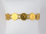 73843 - 23K Gold Liberty Head And Eagle 9 Circular Link Bracelet