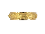 73845 - 23K Gold Carved Chinese Phoenix Dragon Hinged Bangle Bracelet
