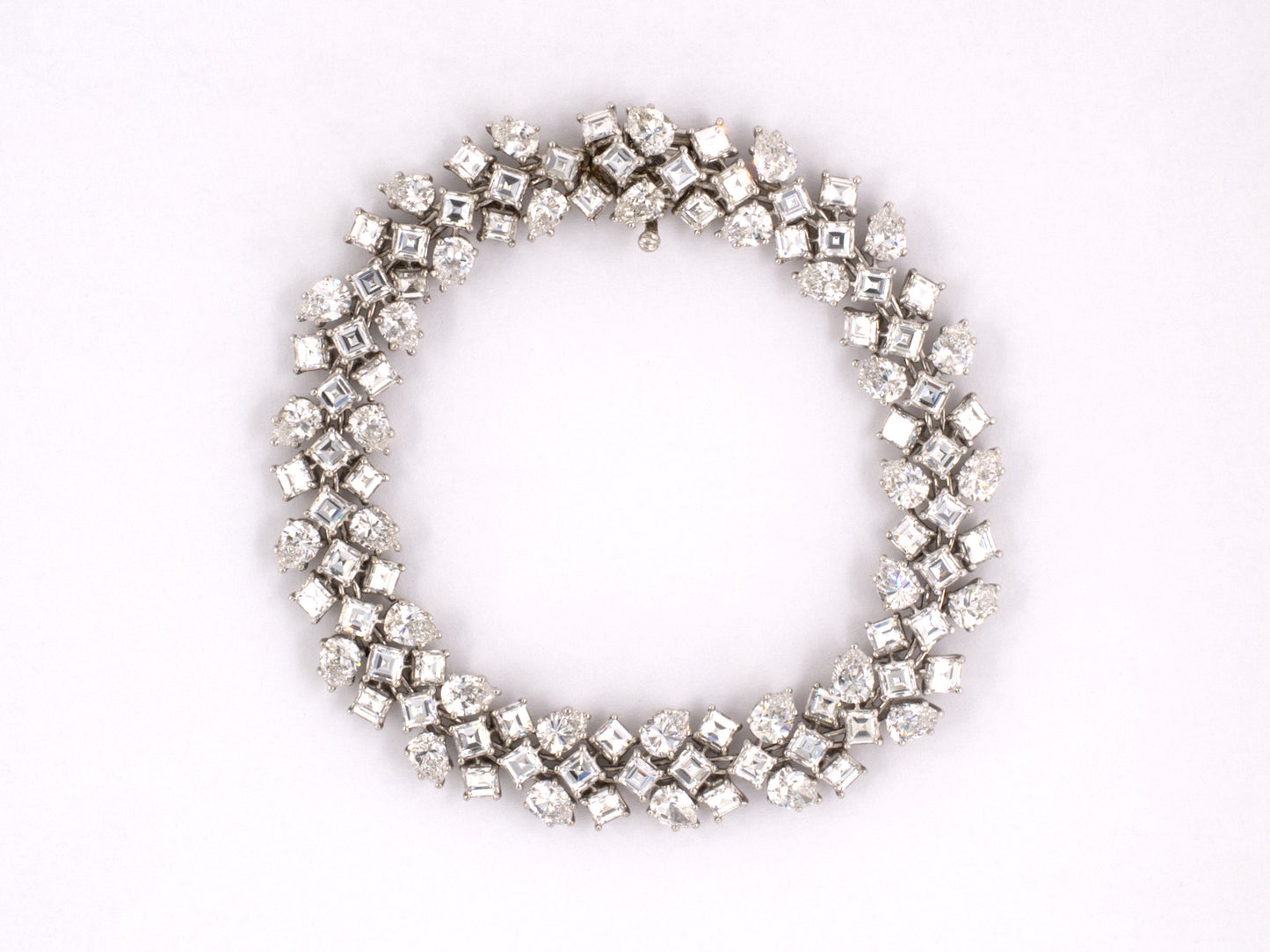 77306 - Circa 1970 Platinum Diamond Flexible Wire Bracelet