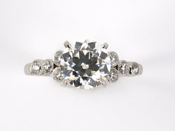 900023 - SOLD - Art Deco Platinum GIA Diamond Engagement Ring