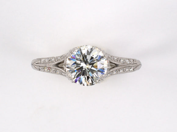 900520 - SOLD - Circa 1999 Lucie Campbell Platinum GIA Diamond Engagement Ring