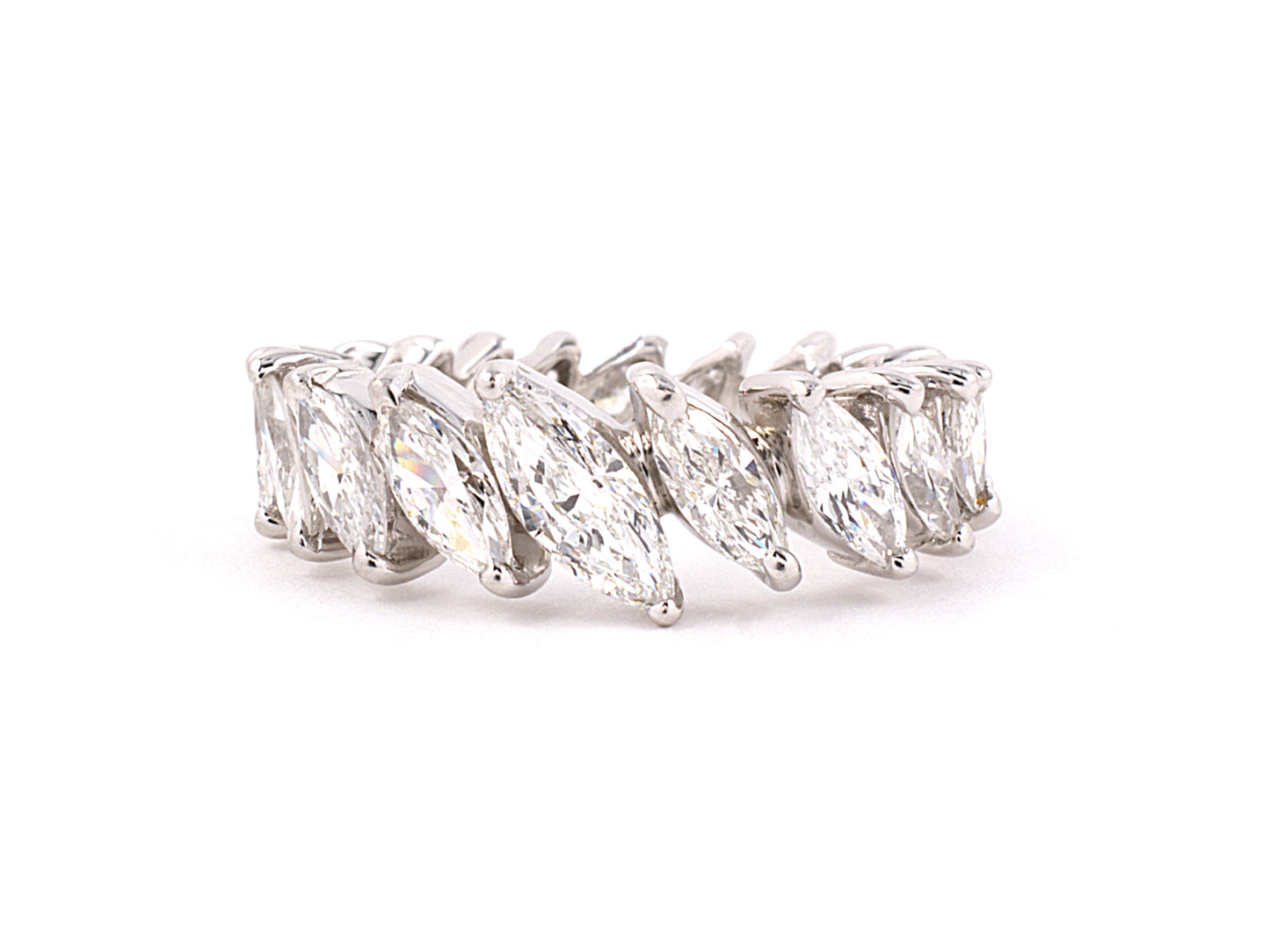 900921 - Platinum Diamond Diagonal Tapered Eternity Ring