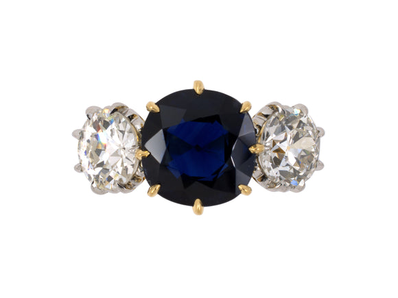 901031 - Platinum Gold AGL Sapphire Diamond 3-Stone Ring