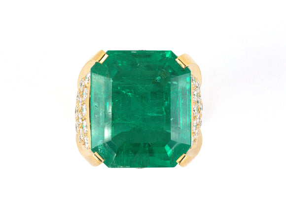 901104 - Gold AGL Colombian Emerald Diamond Cocktail Ring