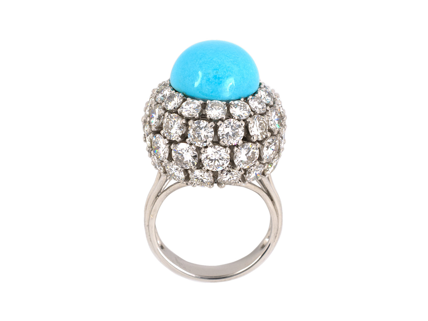 901119 - Circa 1960 Platinum Turquoise Diamond Ring