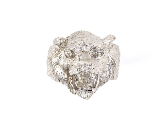 901126 - SOLD - Buccellati Sterling Silver Wolf Head Ring