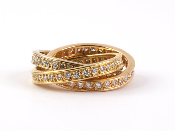 901231 - Cartier French Gold Diamond Trinity Rolling Eternity Ring