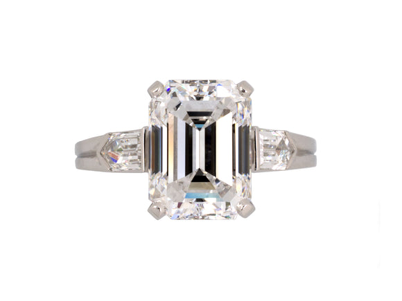 901278 - Cerro Platinum GIA Emerald Cut Diamond Bullet Engagement Ring