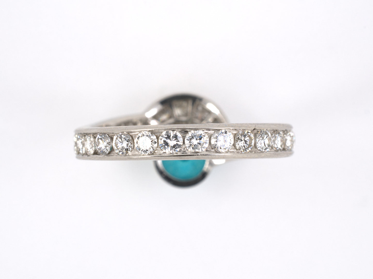 901415 - Platinum Turquoise Diamond Eternity Ring