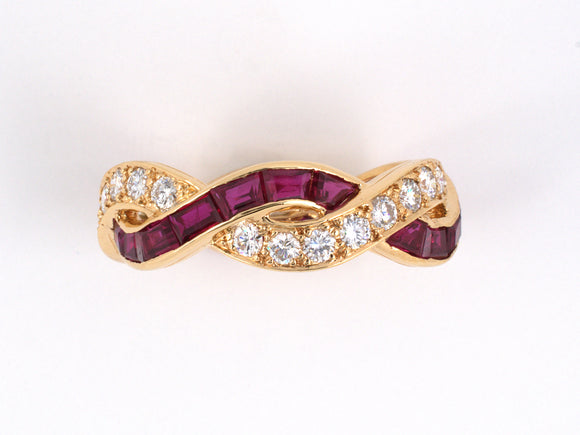 901422 - SOLD - Oscar Heyman Gold Ruby Diamond Eternity Ring