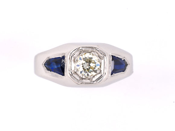 901433 - SOLD - Gold Diamond Hexagon Ring
