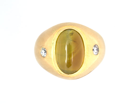 901471 - Gold Cat's Eye Diamond Gypsy Gents Ring