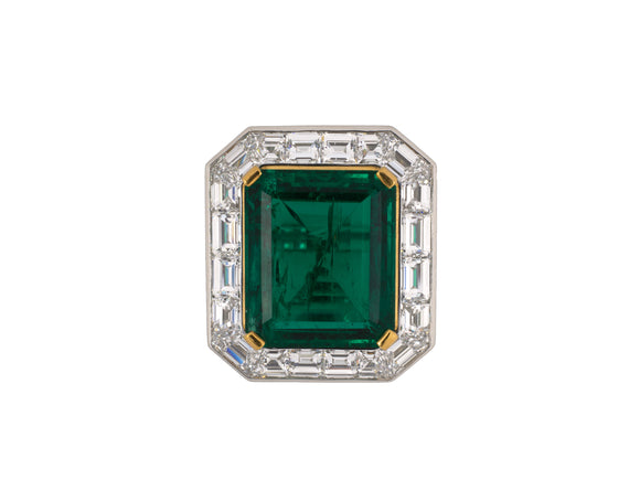 901500 - Platinum Gold AGL Colombian 10 ct Emerald Diamond Ring
